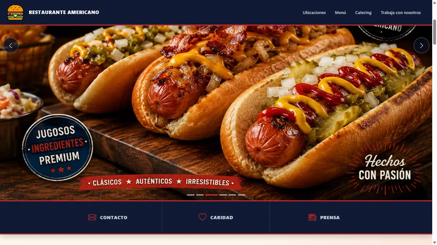 Página web de Restaurante Americano